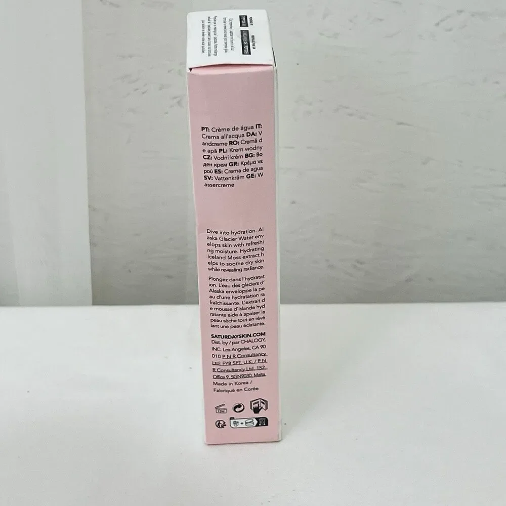 Saturday Skin NEW Glacier Water Cream Waterfall Peptide Glow 3.38 fl oz